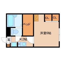 菖蒲池駅 徒歩11分 2階の物件間取画像